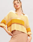 The Amber Striped Patch Sweater