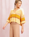 The Amber Striped Patch Sweater