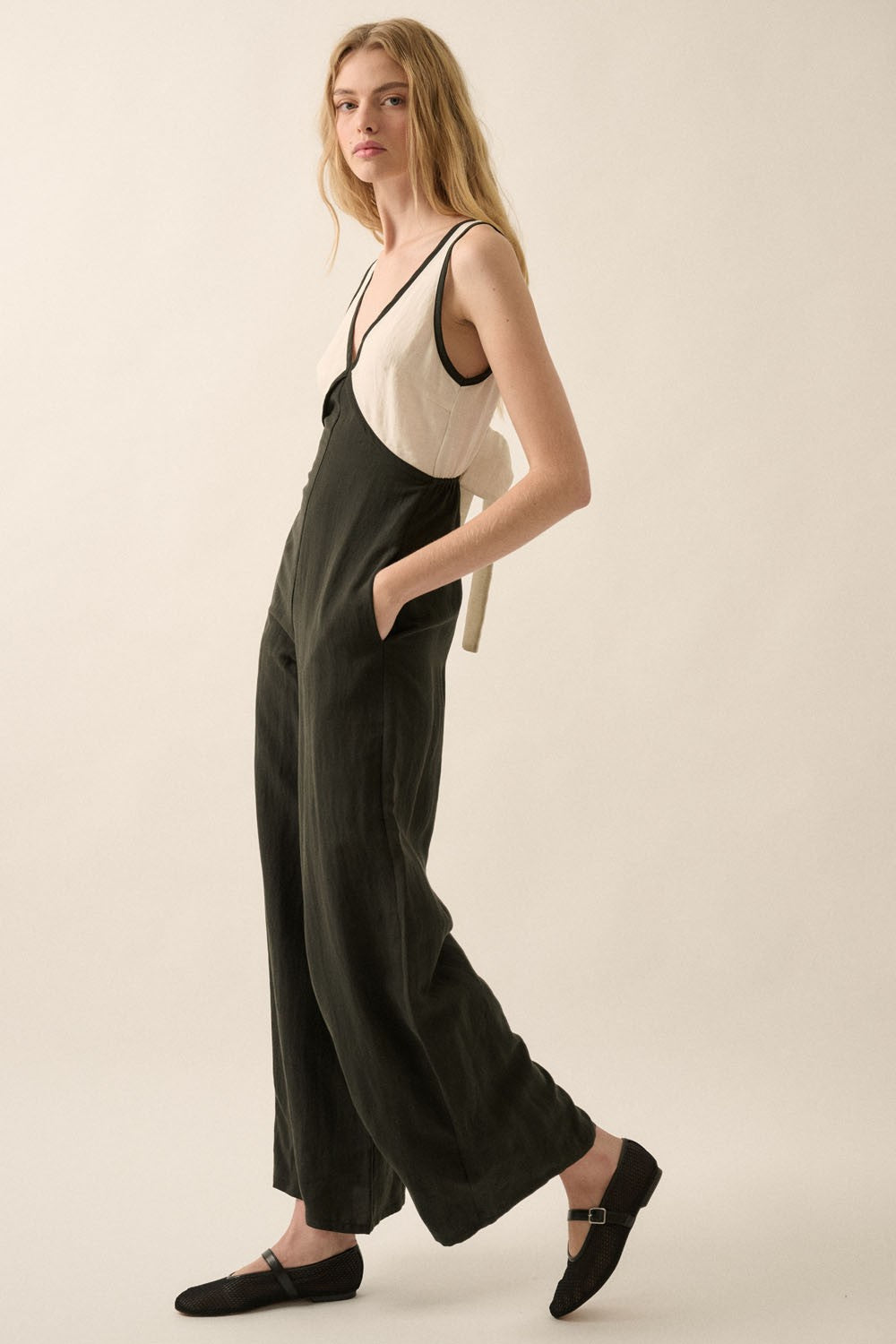 The Angi Black Colorblock Jumpsuit – Thread + Seed