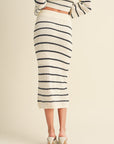 The Anya Stripe Knit Top + Skirt Set - Sold Separately