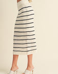 The Anya Stripe Knit Top + Skirt Set - Sold Separately