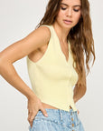 The Anya Lemon Buttoned Vest