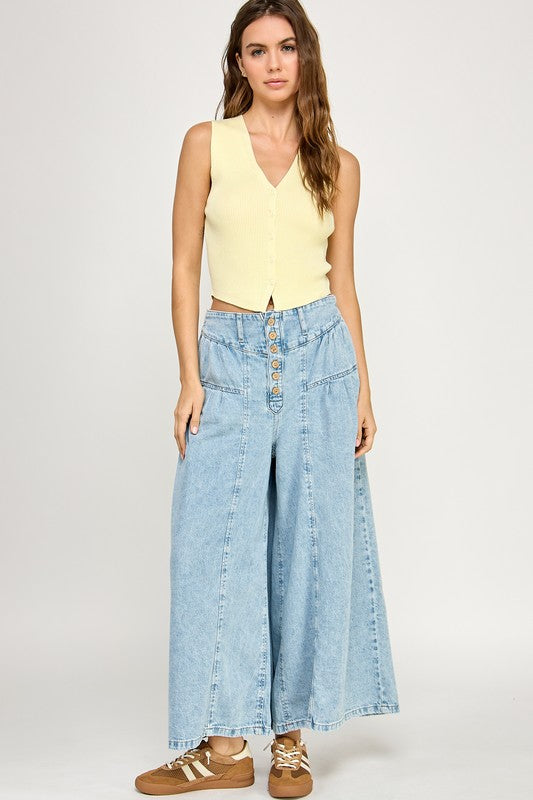 The Anya Lemon Buttoned Vest