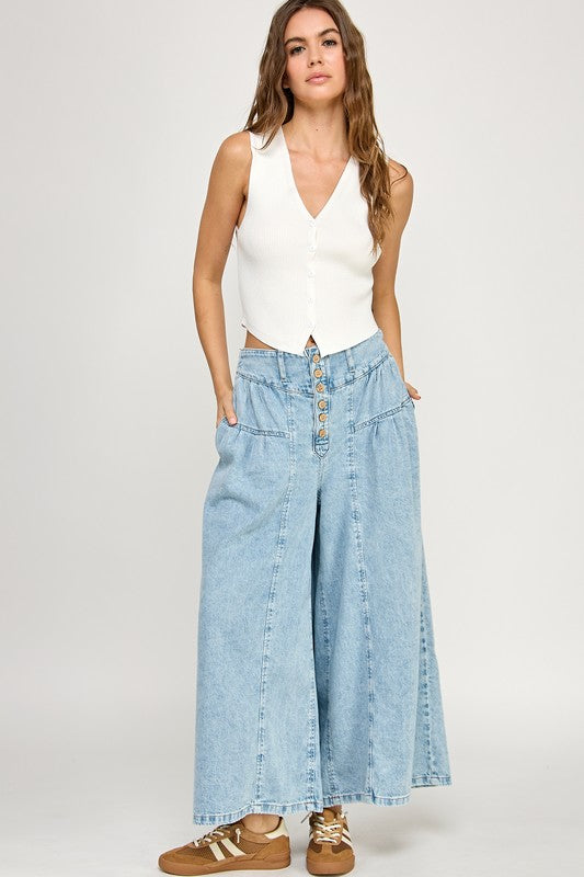 The Anya Off White Buttoned Vest
