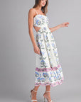 The Arabella Floral Border Midi Dress