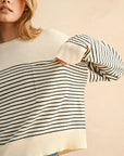The Arden Black Striped Sweater Top