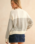 The Arden Mocha Striped Sweater Top