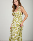 The Ariadne Olive Foliage Midi Dress
