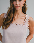 The Arity Scalloped Cut Out Crop Top + Mini Skirt Set - Sold Separately