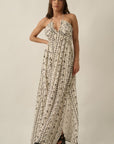 The Arlette Floral Halter Maxi Dress