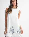 The Arya Floral Scalloped Mini Dress