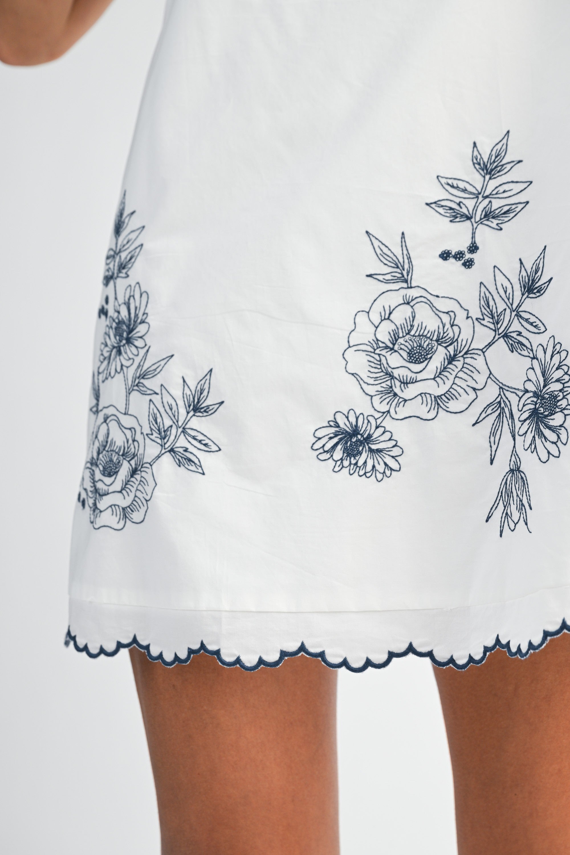 The Arya Floral Scalloped Mini Dress