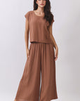 The Asha Amber Brown Top + Pant Set - Sold Separately