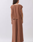 The Asha Amber Brown Top + Pant Set - Sold Separately