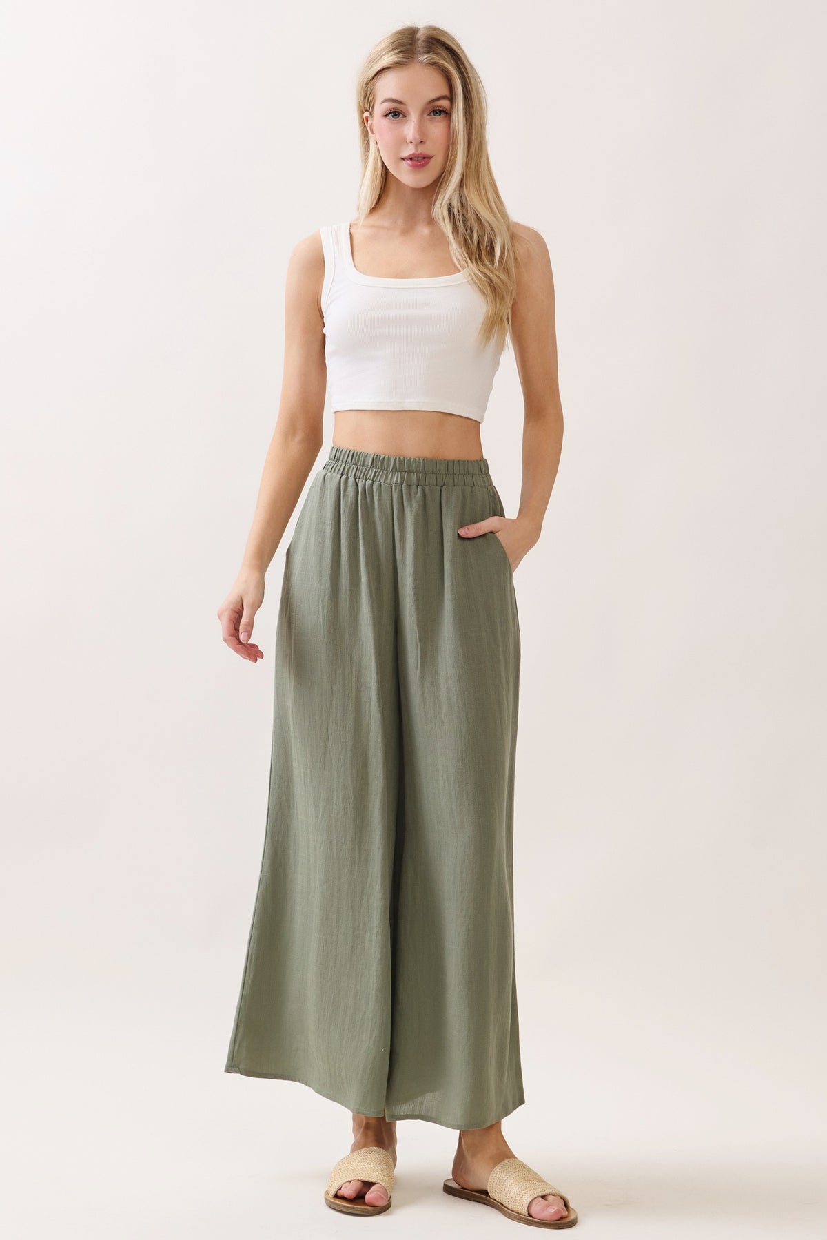 The Asha Olivine Top + Pant Set - Sold Separately