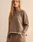 The Astrid Contrast Lounge Sweater + Pant Set - Sold Separately