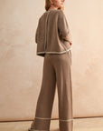 The Astrid Contrast Lounge Sweater + Pant Set - Sold Separately