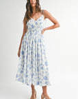 The Aurelia Floral Smocked Midi Dress