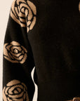 The Aurora Black Floral Sweater