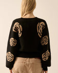 The Aurora Black Floral Sweater