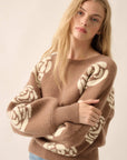 The Aurora Mocha Floral Sweater