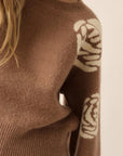 The Aurora Mocha Floral Sweater