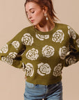 The Autumn Olive Rose Sweater Top