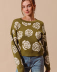 The Autumn Olive Rose Sweater Top