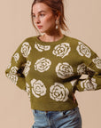 The Autumn Olive Rose Sweater Top