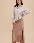 The Ava Satin Maxi Skirt