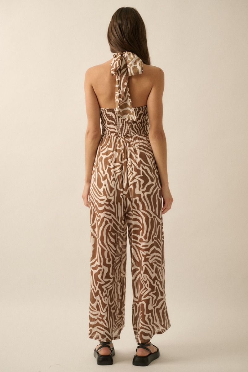 The Avayah Chocolate Convertible Halter Jumpsuit