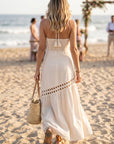 The Elissa Ecru Halter Cutwork Dress