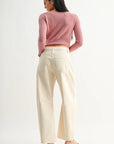 The Bella Almond Seamed Barrel Jeans