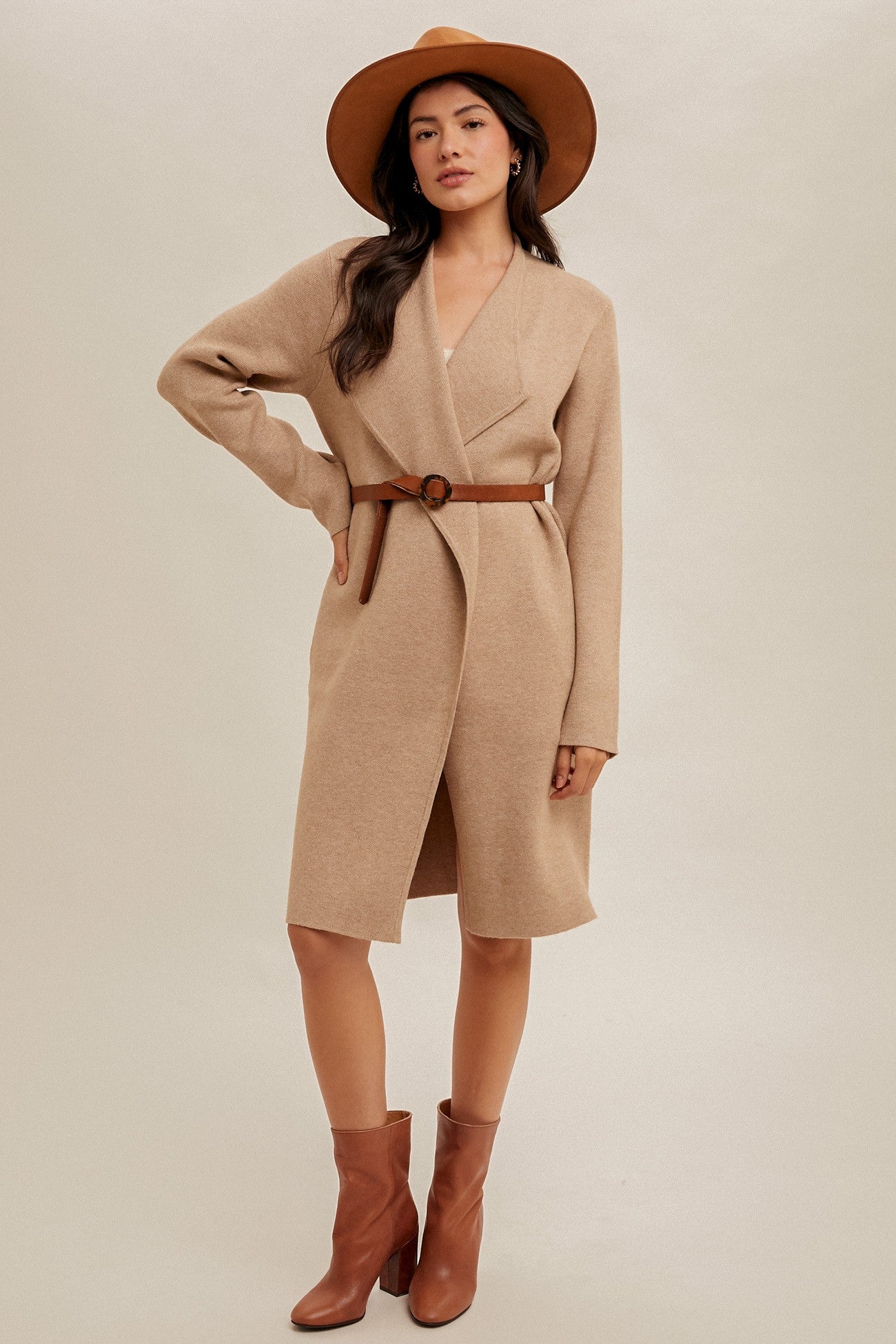 The Bernadette Drape Collar Cardigan