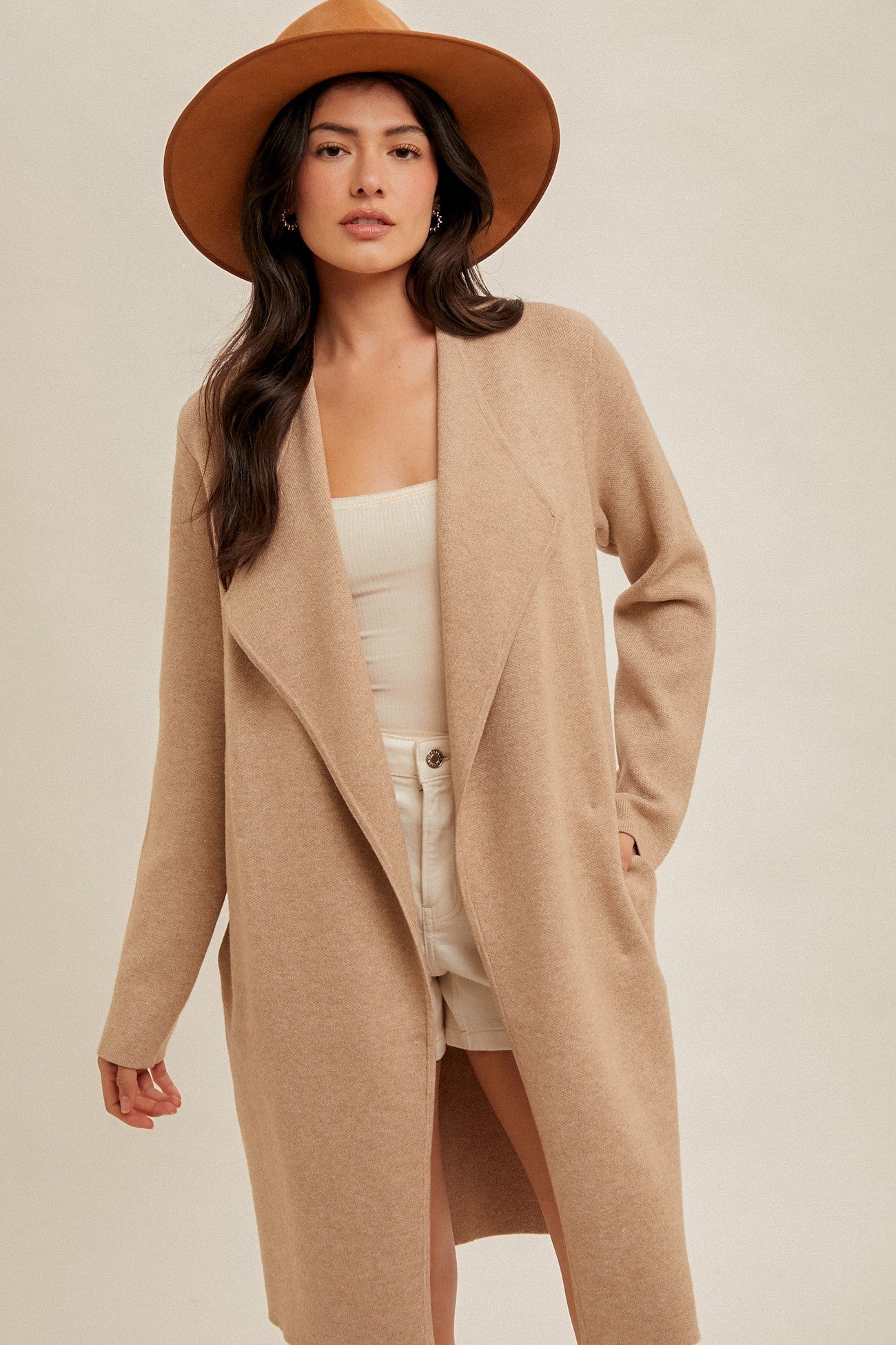 The Bernadette Drape Collar Cardigan