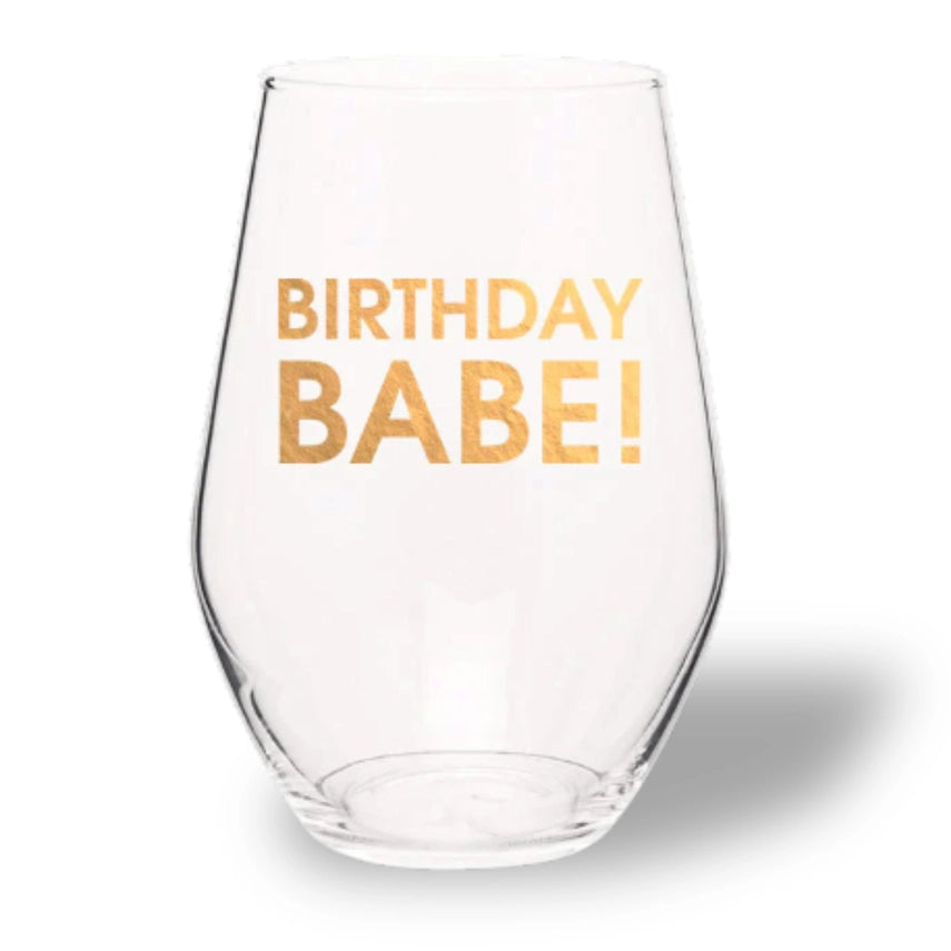 The Birthday Babe Stemless Wine Glass