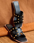 The Bobbie Black Studs Sandals