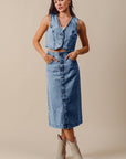 The Bonnie Denim Vest + Skirt Set - Sold Separately