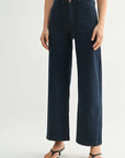 The Briar Navy Mini Patch Pocket Wide Leg Jeans