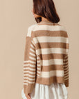 The Briny Stripped Button Front Sweater