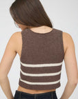 The Brooke Brown Stripe Button Knit Vest
