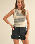 The Brooklynn Grey Striped Top