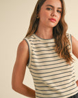 The Brooklynn Grey Striped Top