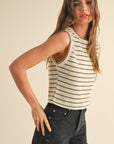 The Brooklynn Grey Striped Top