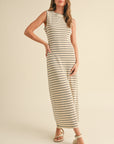 The Brooklynn Grey Striped Knitted Dress