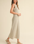 The Brooklynn Grey Striped Knitted Dress