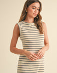 The Brooklynn Grey Striped Knitted Dress