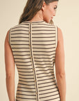 The Brooklynn Brown Striped Knitted Dress