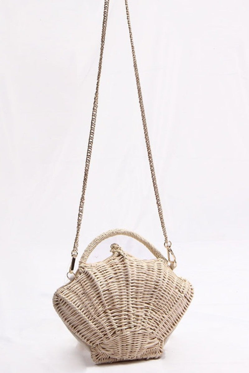 The Calypso Seashell Straw Woven Bag