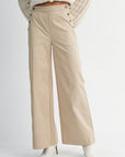 The Cammy Taupe Buttoned Wide Leg Pants